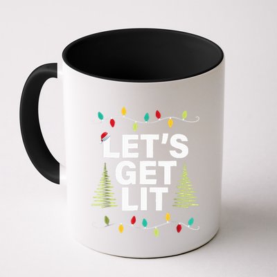 Let's Get Lit Funny Christmas Drinking Xmas Lights Mug