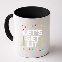 Let's Get Lit Funny Christmas Drinking Xmas Lights Mug