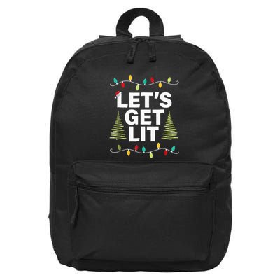 Let's Get Lit Funny Christmas Drinking Xmas Lights 16 in Basic Backpack