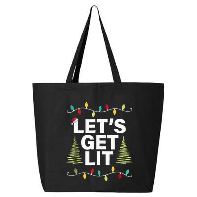 Let's Get Lit Funny Christmas Drinking Xmas Lights 25L Jumbo Tote
