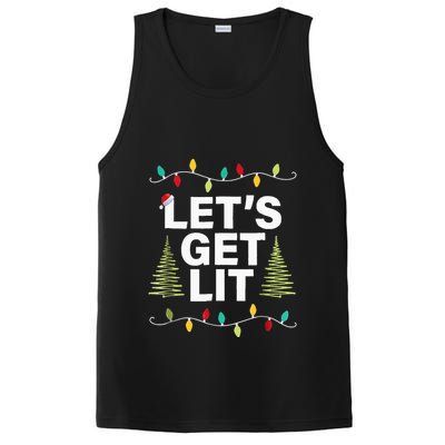 Let's Get Lit Funny Christmas Drinking Xmas Lights PosiCharge Competitor Tank