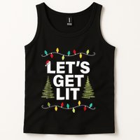 Let's Get Lit Funny Christmas Drinking Xmas Lights Tank Top
