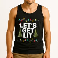 Let's Get Lit Funny Christmas Drinking Xmas Lights Tank Top