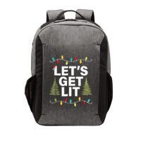 Let's Get Lit Funny Christmas Drinking Xmas Lights Vector Backpack