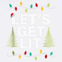 Let's Get Lit Funny Christmas Drinking Xmas Lights Garment-Dyed Sweatshirt