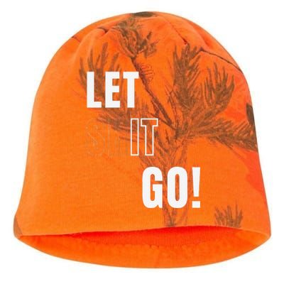 Let Go Let It Go Positive Motivation To Let Shit Go Whi Kati - Camo Knit Beanie