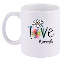 Love Gammy Life Art Flower 11oz C Handle Ceramic Mug
