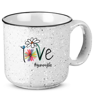 Love Gammy Life Art Flower 15oz Campfire Ceramic Mug