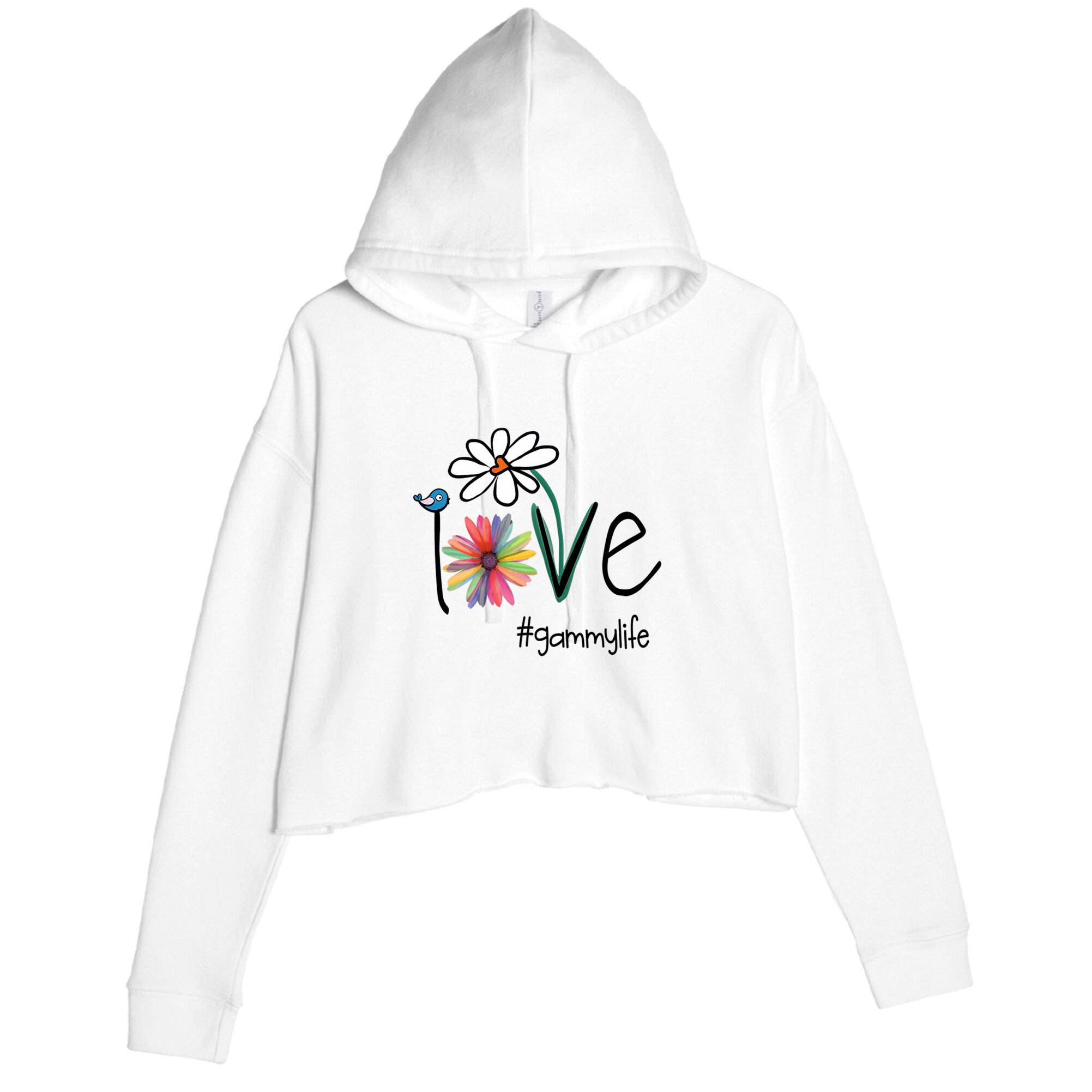 Love Gammy Life Art Flower Crop Fleece Hoodie