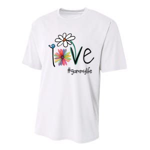 Love Gammy Life Art Flower Performance Sprint T-Shirt