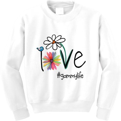 Love Gammy Life Art Flower Kids Sweatshirt