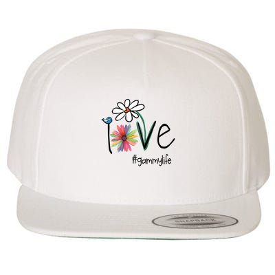 Love Gammy Life Art Flower Wool Snapback Cap