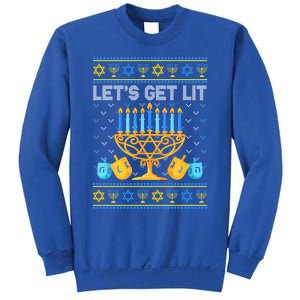 LetS Get Lit Ugly Hanukkah Chanukah Jewish Orah Gift Sweatshirt