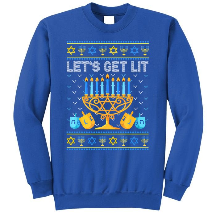 LetS Get Lit Ugly Hanukkah Chanukah Jewish Orah Gift Sweatshirt