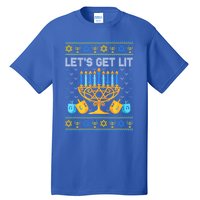 LetS Get Lit Ugly Hanukkah Chanukah Jewish Orah Gift Tall T-Shirt