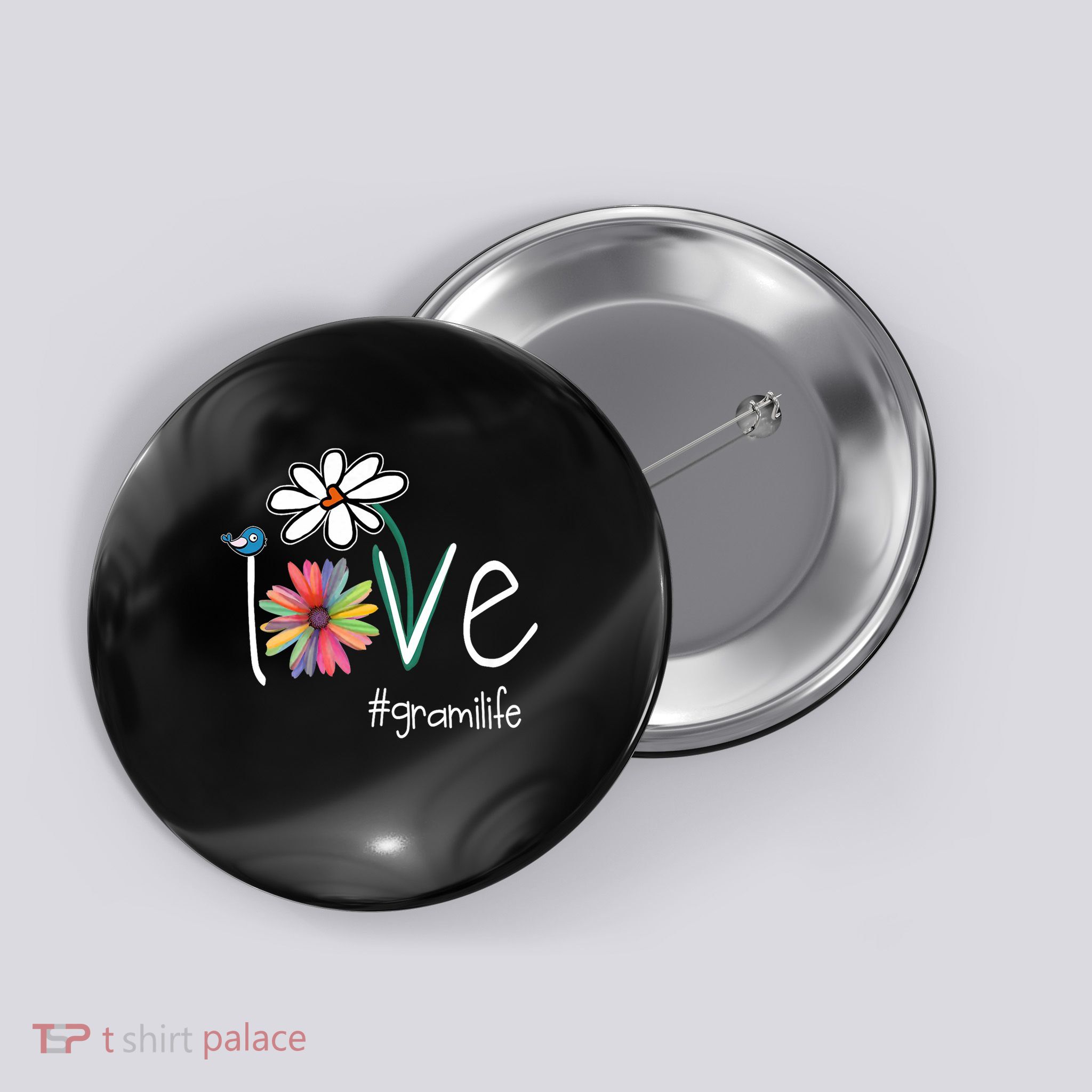Love Grami Life Art Flower Color Button
