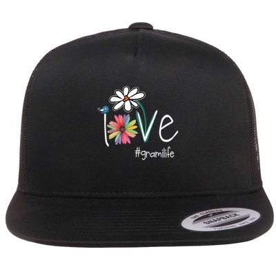 Love Grami Life Art Flower Color Flatbill Hat