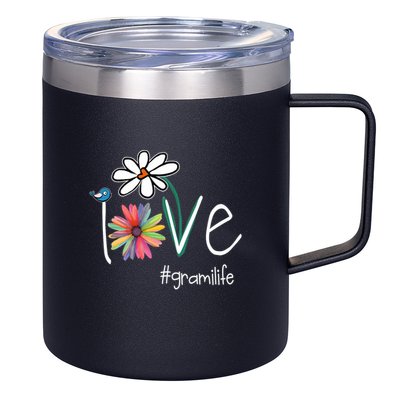 Love Grami Life Art Flower Color 12oz Stainless Steel Coffee Mug