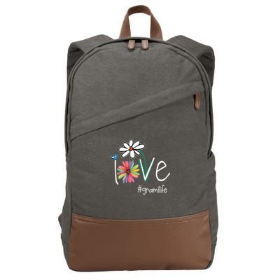 Love Grami Life Art Flower Color Cotton Canvas Backpack