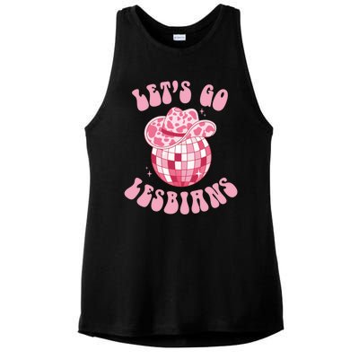 LetS Go Lesbians Cowgirl Southern Western Lesbian Pride Ladies PosiCharge Tri-Blend Wicking Tank