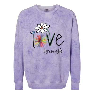 Love Grammy Life Art Flower Cool Gift Colorblast Crewneck Sweatshirt