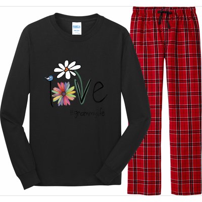 Love Grammy Life Art Flower Cool Gift Long Sleeve Pajama Set