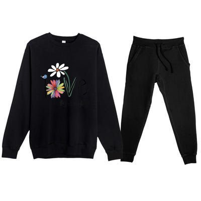 Love Grammy Life Art Flower Cool Gift Premium Crewneck Sweatsuit Set