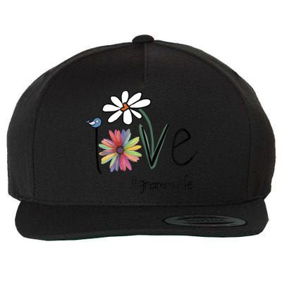 Love Grammy Life Art Flower Cool Gift Wool Snapback Cap