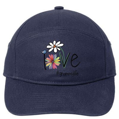 Love Grammy Life Art Flower Cool Gift 7-Panel Snapback Hat