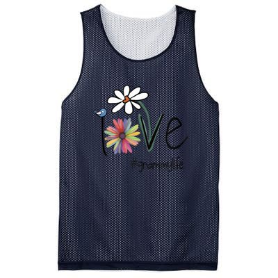 Love Grammy Life Art Flower Cool Gift Mesh Reversible Basketball Jersey Tank