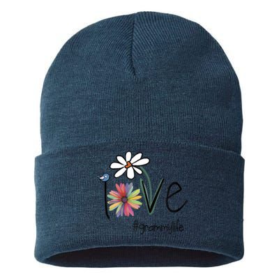 Love Grammy Life Art Flower Cool Gift Sustainable Knit Beanie