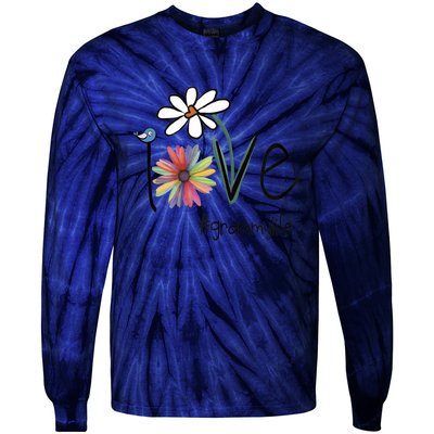 Love Grammy Life Art Flower Cool Gift Tie-Dye Long Sleeve Shirt