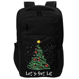 LetS Get Lit Christmas Tree Graphic Funny Gift Impact Tech Backpack