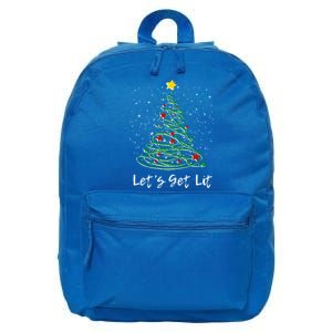 LetS Get Lit Christmas Tree Graphic Funny Gift 16 in Basic Backpack