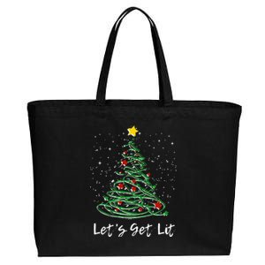 LetS Get Lit Christmas Tree Graphic Funny Gift Cotton Canvas Jumbo Tote