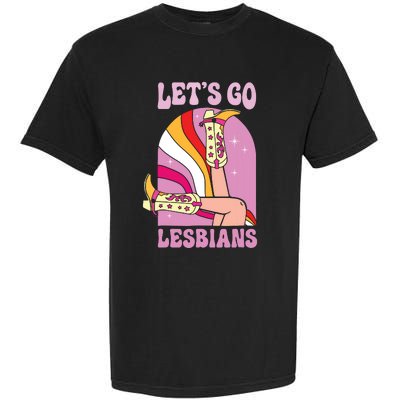 Lets Go Lesbians Lgbtq Lesbian Pride Month Cowgirl Garment-Dyed Heavyweight T-Shirt