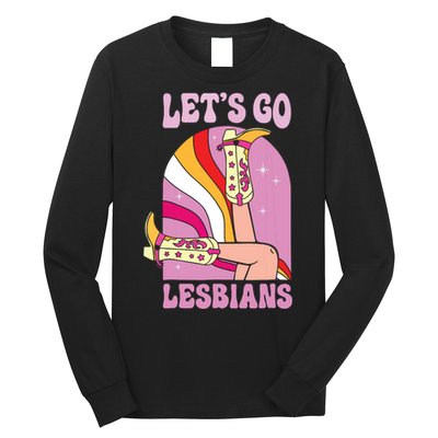 Lets Go Lesbians Lgbtq Lesbian Pride Month Cowgirl Long Sleeve Shirt