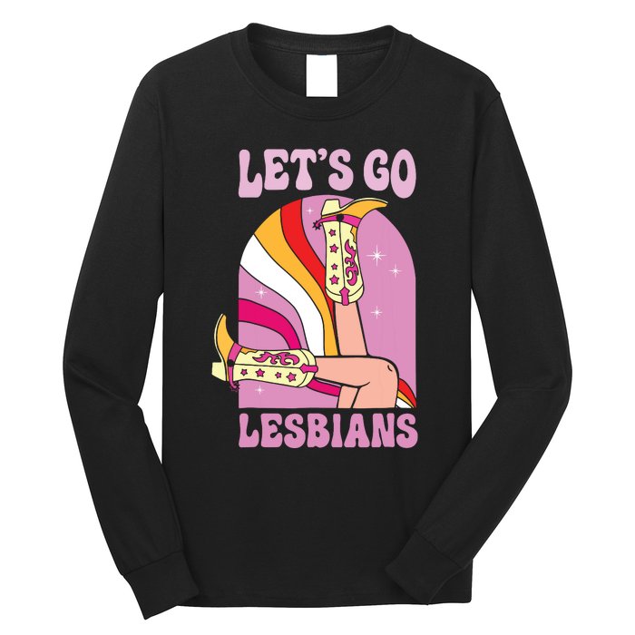 Lets Go Lesbians Lgbtq Lesbian Pride Month Cowgirl Long Sleeve Shirt