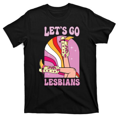 Lets Go Lesbians Lgbtq Lesbian Pride Month Cowgirl T-Shirt