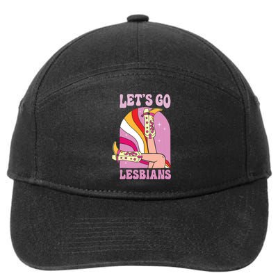 Lets Go Lesbians Lgbtq Lesbian Pride Month Cowgirl 7-Panel Snapback Hat