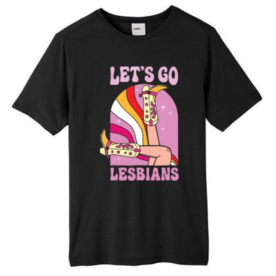 Lets Go Lesbians Lgbtq Lesbian Pride Month Cowgirl Tall Fusion ChromaSoft Performance T-Shirt