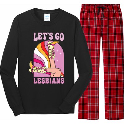 Lets Go Lesbians Lgbtq Lesbian Pride Month Cowgirl Long Sleeve Pajama Set