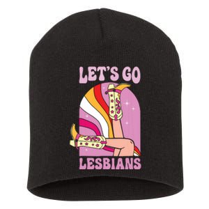 Lets Go Lesbians Lgbtq Lesbian Pride Month Cowgirl Short Acrylic Beanie