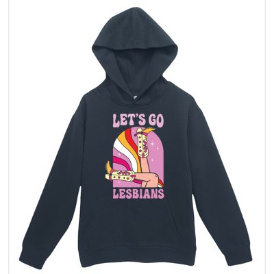 Lets Go Lesbians Lgbtq Lesbian Pride Month Cowgirl Urban Pullover Hoodie