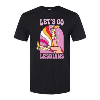 Lets Go Lesbians Lgbtq Lesbian Pride Month Cowgirl Softstyle CVC T-Shirt