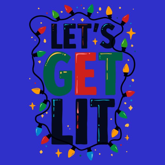 LetS Get Lit Christmas Tree Lights Funny Xmas Party Meaningful Gift Button