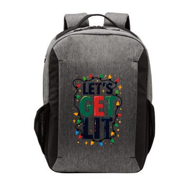 LetS Get Lit Christmas Tree Lights Funny Xmas Party Meaningful Gift Vector Backpack