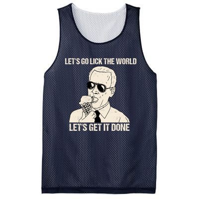 Let's Go Lick The World, Let's Get It Done Funny Joe Biden Mesh Reversible Basketball Jersey Tank