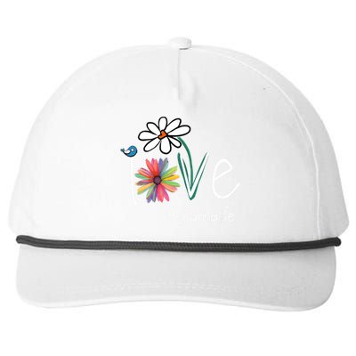 Love Granna Life Art Flower Color Snapback Five-Panel Rope Hat