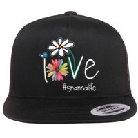 Love Granna Life Art Flower Color Flat Bill Trucker Hat